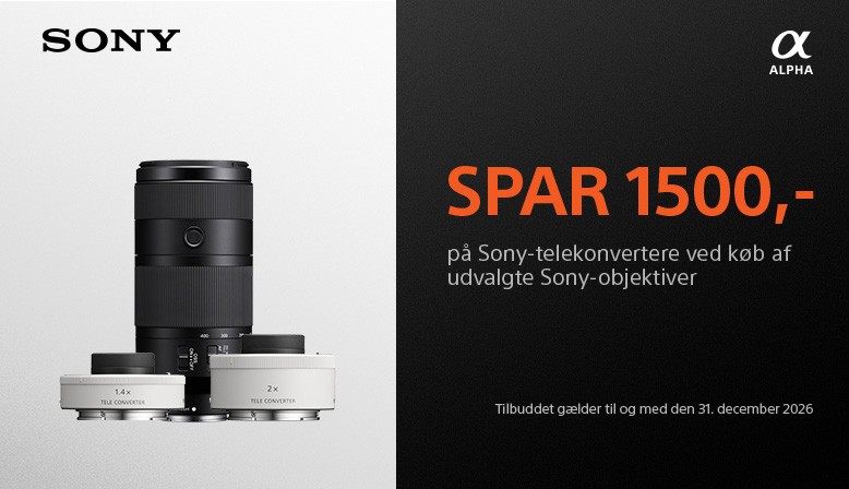 Spar kr. 1.500,- telekonverter k&oslash;bt sammen med et udvalgt objektiv.